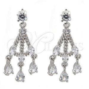 White Gold Filled Ring — Long Earring Teardrop Design with White Cubic Zirconia — main product view — SKU 108302 | Oro Laminado Blanco anillo — Long Earring Teardrop diseño with blanco Cubic Zirconia — SKU 108302