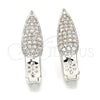 Rhodium Gold Filled Huggie Hoop, with White Micro Pave, Polished, Rhodium Finish, 02.217.0025.1.15