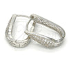 Rhodium Gold Filled Huggie Hoop, with White Micro Pave, Polished, Rhodium Finish, 02.217.0025.1.15