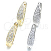 Rhodium Gold Filled Huggie Hoop, with White Micro Pave, Polished, Rhodium Finish, 02.217.0025.1.15