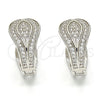 Rhodium Gold Filled Huggie Hoop, with White Micro Pave, Polished, Rhodium Finish, 02.217.0027.1.20