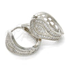 Rhodium Gold Filled Huggie Hoop, with White Micro Pave, Polished, Rhodium Finish, 02.217.0027.1.20