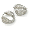 Rhodium Gold Filled Huggie Hoop, with White Micro Pave, Polished, Rhodium Finish, 02.217.0027.1.20