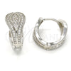 Rhodium Gold Filled Huggie Hoop, with White Micro Pave, Polished, Rhodium Finish, 02.217.0027.1.20