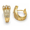 Oro Laminado Huggie Hoop, Gold Filled Style with White Micro Pave, Polished, Golden Finish, 02.217.0028.15