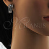 Rhodium Gold Filled Huggie Hoop, with White Cubic Zirconia, Polished, Rhodium Finish, 02.217.0028.1.15