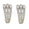 Rhodium Gold Filled Huggie Hoop, with White Cubic Zirconia, Polished, Rhodium Finish, 02.217.0028.1.15