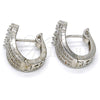 Rhodium Gold Filled Huggie Hoop, with White Cubic Zirconia, Polished, Rhodium Finish, 02.217.0028.1.15