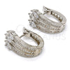 Rhodium Gold Filled Huggie Hoop, with White Cubic Zirconia, Polished, Rhodium Finish, 02.217.0028.1.15