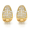 Oro Laminado Huggie Hoop, Gold Filled Style with White Cubic Zirconia, Polished, Golden Finish, 02.217.0030.20