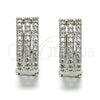 Rhodium Gold Filled Huggie Hoop, with White Cubic Zirconia, Polished, Rhodium Finish, 02.217.0031.1.15