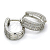 Rhodium Gold Filled Huggie Hoop, with White Cubic Zirconia, Polished, Rhodium Finish, 02.217.0031.1.15
