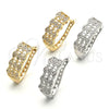 Oro Laminado Huggie Hoop, Gold Filled Style with White Micro Pave, Polished, Golden Finish, 02.217.0033.20