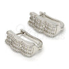 Rhodium Gold Filled Huggie Hoop, with White Micro Pave, Polished, Rhodium Finish, 02.217.0035.1.15
