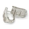 Rhodium Gold Filled Huggie Hoop, with White Micro Pave, Polished, Rhodium Finish, 02.217.0035.1.15