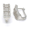 Rhodium Gold Filled Huggie Hoop, with White Micro Pave, Polished, Rhodium Finish, 02.217.0035.1.15