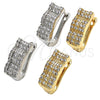 Rhodium Gold Filled Huggie Hoop, with White Micro Pave, Polished, Rhodium Finish, 02.217.0035.1.15
