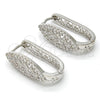 Rhodium Gold Filled Huggie Hoop, Heart Design, with White Micro Pave, Polished, Rhodium Finish, 02.217.0037.1.15