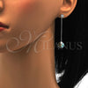 Rhodium Gold Filled Long Earring, with Black Diamond Swarovski Crystals and White Cubic Zirconia, Polished, Rhodium Finish, 02.239.0024.2