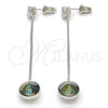 Rhodium Gold Filled Long Earring, with Black Diamond Swarovski Crystals and White Cubic Zirconia, Polished, Rhodium Finish, 02.239.0024.2