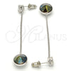 Rhodium Gold Filled Long Earring, with Black Diamond Swarovski Crystals and White Cubic Zirconia, Polished, Rhodium Finish, 02.239.0024.2