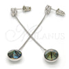 Rhodium Gold Filled Long Earring, with Black Diamond Swarovski Crystals and White Cubic Zirconia, Polished, Rhodium Finish, 02.239.0024.2