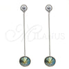 Rhodium Gold Filled Long Earring, with Black Diamond Swarovski Crystals and White Cubic Zirconia, Polished, Rhodium Finish, 02.239.0024.2
