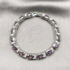 Rhodium Gold Filled Tennis Bracelet, with Amethyst and White Cubic Zirconia, Polished, Rhodium Finish, 03.206.0004.7.07 (06 MM Thickness, 7 Inches Length)