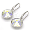 Rhodium Gold Filled Dangle Earring, with Aurore Boreale Swarovski Crystals, Polished, Rhodium Finish, 02.239.0001.4
