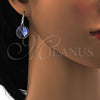 Rhodium Gold Filled Dangle Earring, with Tanzanite Swarovski Crystals, Polished, Rhodium Finish, 02.239.0001.7