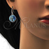 Rhodium Gold Filled Dangle Earring, with Aquamarine Swarovski Crystals, Polished, Rhodium Finish, 02.239.0001.9