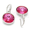 Rhodium Gold Filled Dangle Earring, with Rose Swarovski Crystals, Polished, Rhodium Finish, 02.239.0001.10