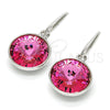 Rhodium Gold Filled Dangle Earring, with Rose Swarovski Crystals, Polished, Rhodium Finish, 02.239.0001.10