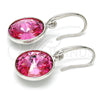 Rhodium Gold Filled Dangle Earring, with Rose Swarovski Crystals, Polished, Rhodium Finish, 02.239.0001.10