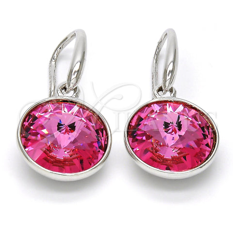 Rhodium Gold Filled Dangle Earring, with Rose Swarovski Crystals, Polished, Rhodium Finish, 02.239.0001.10