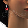 Rhodium Gold Filled Dangle Earring, with Padparadscha Swarovski Crystals, Polished, Rhodium Finish, 02.239.0001.11
