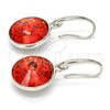 Rhodium Gold Filled Dangle Earring, with Padparadscha Swarovski Crystals, Polished, Rhodium Finish, 02.239.0001.11