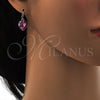 Rhodium Gold Filled Dangle Earring, Heart Design, with Rose Swarovski Crystals, Polished, Rhodium Finish, 02.239.0003.2