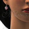 Rhodium Gold Filled Dangle Earring, Heart Design, with Rose Peach Swarovski Crystals, Polished, Rhodium Finish, 02.239.0003.4
