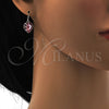Rhodium Gold Filled Dangle Earring, Heart Design, with Rose Peach Swarovski Crystals, Polished, Rhodium Finish, 02.239.0003.4