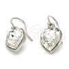 Rhodium Gold Filled Dangle Earring, Heart Design, with Crystal Swarovski Crystals, Polished, Rhodium Finish, 02.239.0003.8