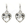 Rhodium Gold Filled Dangle Earring, Heart Design, with Crystal Swarovski Crystals, Polished, Rhodium Finish, 02.239.0003.8