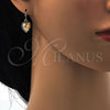 Rhodium Gold Filled Dangle Earring, Heart Design, with Light Silk Swarovski Crystals, Polished, Rhodium Finish, 02.239.0003.9