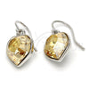 Rhodium Gold Filled Dangle Earring, Heart Design, with Light Silk Swarovski Crystals, Polished, Rhodium Finish, 02.239.0003.9