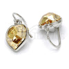 Rhodium Gold Filled Dangle Earring, Heart Design, with Light Silk Swarovski Crystals, Polished, Rhodium Finish, 02.239.0003.9