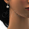 Rhodium Gold Filled Leverback Earring, Flower Design, with Crystal Swarovski Crystals, Polished, Rhodium Finish, 02.239.0012.3