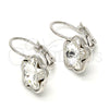Rhodium Gold Filled Leverback Earring, Flower Design, with Crystal Swarovski Crystals, Polished, Rhodium Finish, 02.239.0012.3