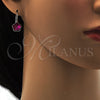 Rhodium Gold Filled Leverback Earring, Flower Design, with Rose Swarovski Crystals, Polished, Rhodium Finish, 02.239.0012.5