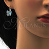 Rhodium Gold Filled Leverback Earring, Butterfly Design, with Aquamarine Swarovski Crystals, Polished, Rhodium Finish, 02.239.0011.2