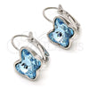 Rhodium Gold Filled Leverback Earring, Butterfly Design, with Aquamarine Swarovski Crystals, Polished, Rhodium Finish, 02.239.0011.2